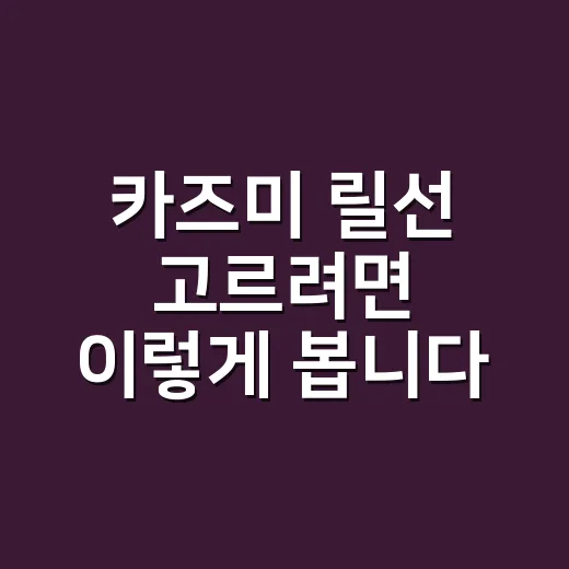카즈미 릴선 고르려면 이렇게 봅니다: 캠핑 전기 초보 기준 사용 방법 - 요약