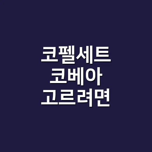 코펠세트 코베아 고르려면 이렇게 보세요 - 요약