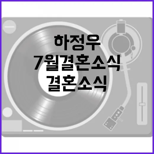 하정우의 7월 결혼 소식에 대해 알아보는 방법 - 요약