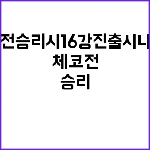 체코전 승리 시 16강 진출 시나리오: 어떻게 될까? - 요약