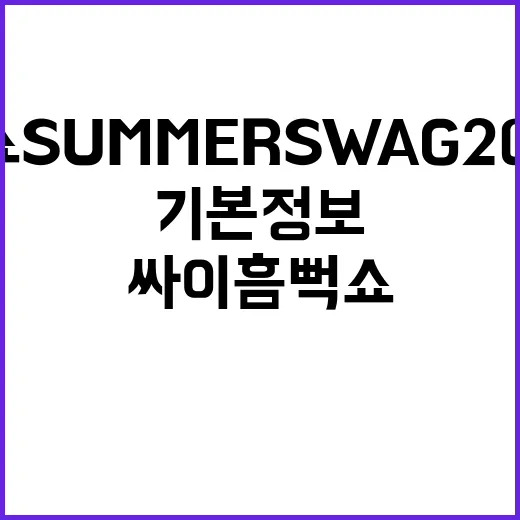 싸이흠뻑쇼 SUMMERSWAG2026 의정부, 직접 챙겨보며 느낀 기본정보 체크 후기 - 요약