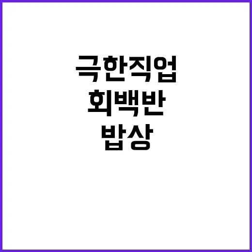 극한직업 회백반 편까지 달려봤더니, 밥상 하나가 그냥 나오는 게 아니었다 - 요약