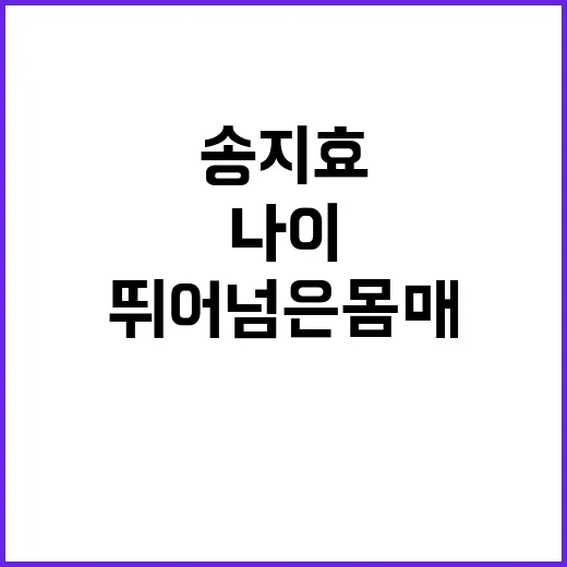 송지효를 다시 보다, 나이를 뛰어넘은 몸매보다 먼저 보인 자기관리의 힘 - 요약