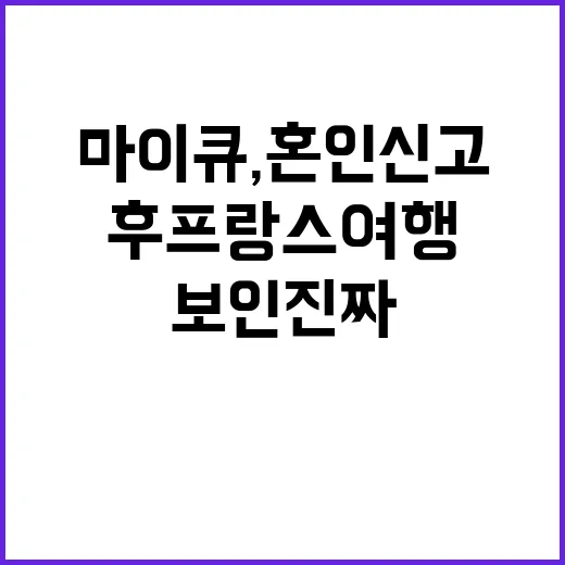 김나영♥마이큐, 혼인신고 후 프랑스 여행을 따라가 봤더니 보인 진짜 관전 포인트 - 요약