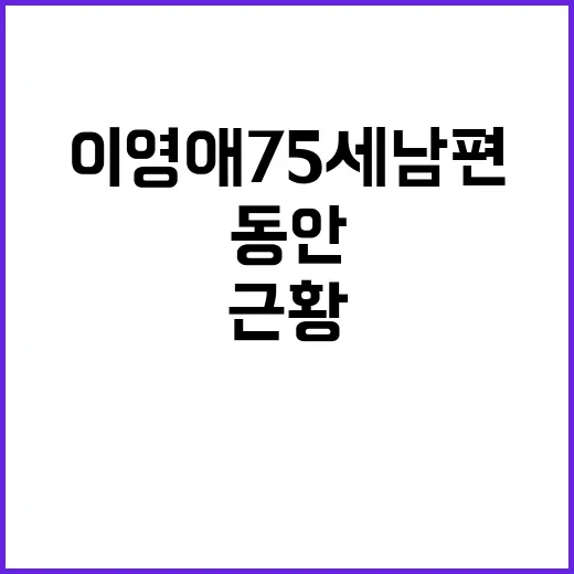 이영애 75세 남편 근황 봤더니, 동안보다 더 눈에 들어온 비결 이야기 - 요약