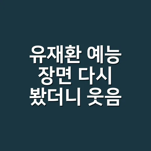 유재환 예능 장면 다시 봤더니 웃음 뒤에 남는 게 꽤 많았다 - 요약