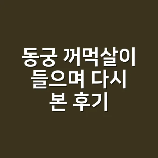 동궁 꺼먹살이 들으며 다시 본 후기, 이 장면들이 오래 남았다 - 요약