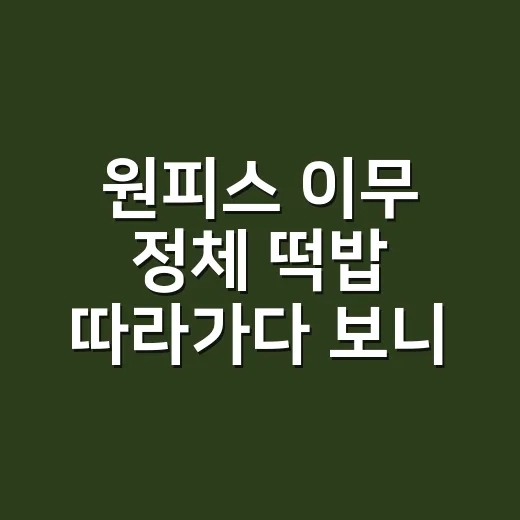 원피스 이무 정체 떡밥 따라가다 보니 세계정부가 다르게 보였다 - 요약