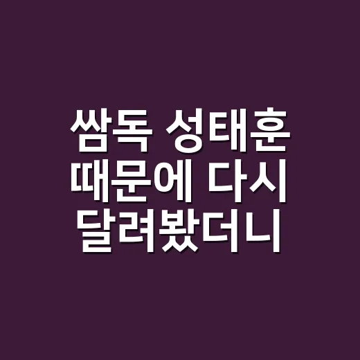 쌈독 성태훈 때문에 다시 달려봤더니, 싸움보다 성격이 더 세더라 - 요약