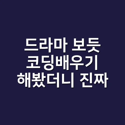 드라마 보듯 코딩배우기 해봤더니 진짜 오래 간 이유 - 요약