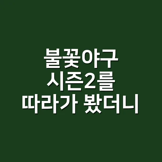 불꽃야구 시즌2를 따라가 봤더니, 야구 예능의 온도가 꽤 달라졌다 - 요약