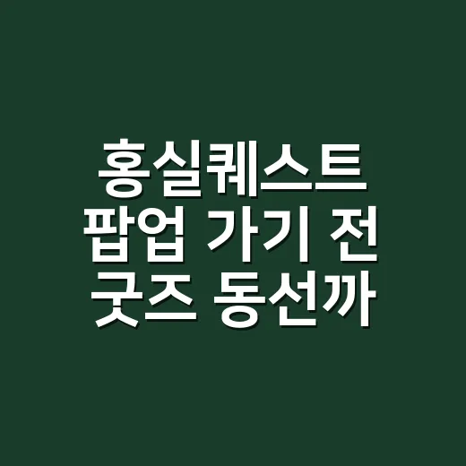 홍실퀘스트 팝업 가기 전 굿즈 동선까지 짜봤더니 팬심이 먼저 뛰었다 - 요약