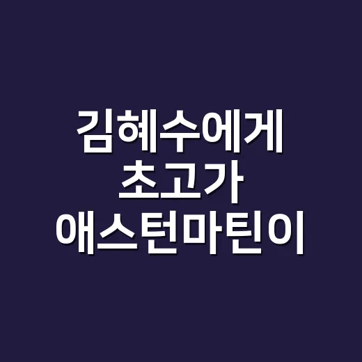 김혜수에게 초고가 애스턴마틴이 간 사연을 따라가봤더니 - 요약