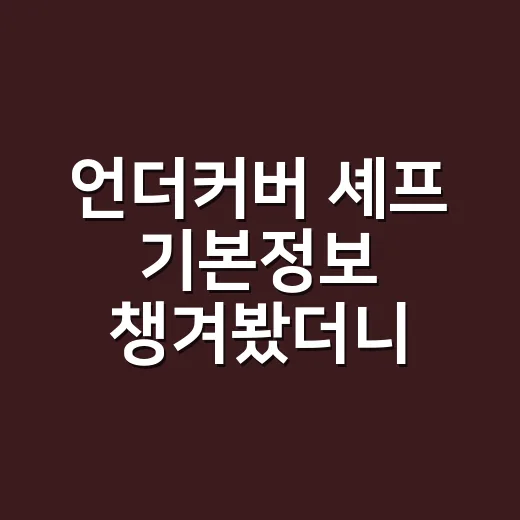언더커버 셰프 기본정보 챙겨봤더니, 셰프 예능인데 주방 성장물이더라 - 요약
