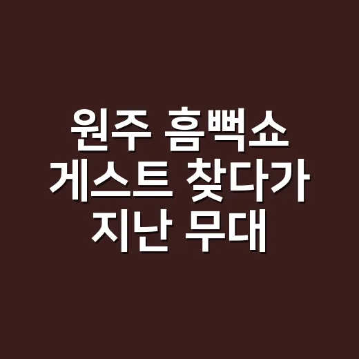 원주 흠뻑쇼 게스트 찾다가 지난 무대까지 같이 뒤져본 후기 - 요약