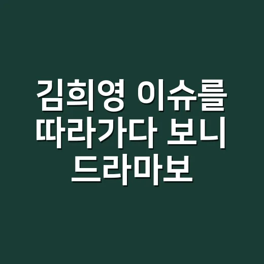 김희영 이슈를 따라가다 보니 드라마보다 더 드라마 같았던 이야기 - 요약
