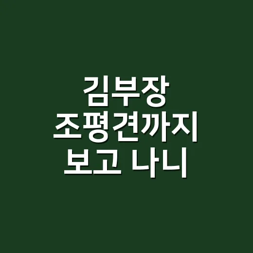 김부장 조평견까지 보고 나니 아저씨 액션의 맛이 달라졌다 - 요약