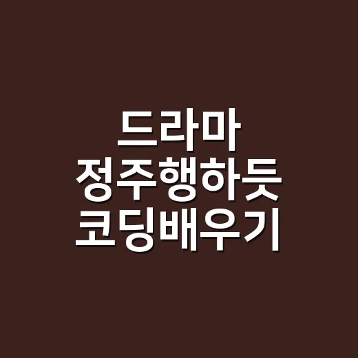 드라마 정주행하듯 코딩배우기 해봤더니 의외로 끝까지 가는 법이 보였다 - 요약