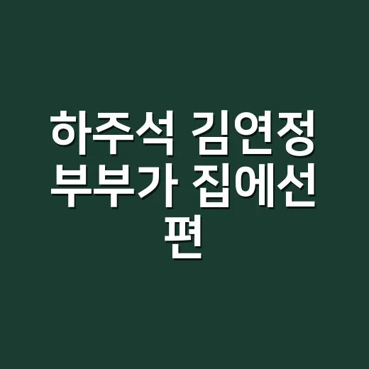 하주석 김연정 부부가 집에선 편, 야구장에선 적이 된 진짜 이야기 - 요약