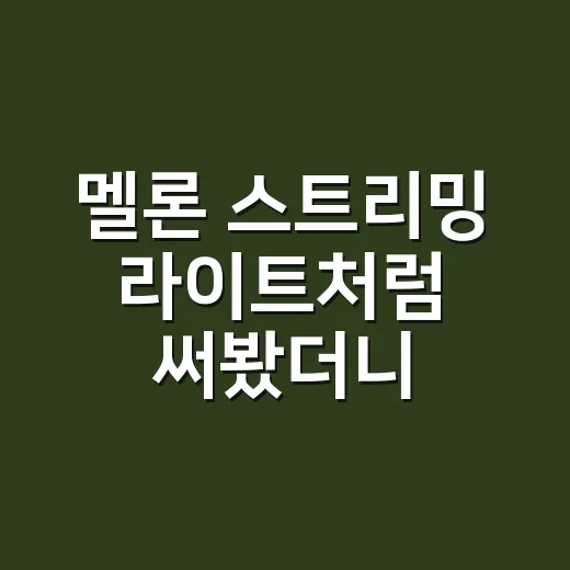 멜론 스트리밍 라이트처럼 써봤더니, 정주행 BGM 고르는 눈이 달라졌다 - 요약