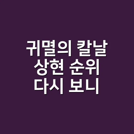 귀멸의 칼날 상현 순위 다시 보니, 왜 이 조합이 악몽인지 알겠더라 - 요약