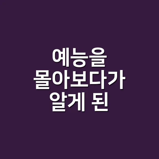 예능을 몰아보다가 알게 된, 오래 붙잡는 프로그램들의 진짜 재미 - 요약