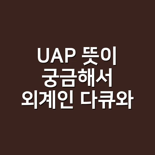 UAP 뜻이 궁금해서 외계인 다큐와 예능까지 이어 봤더니 - 요약
