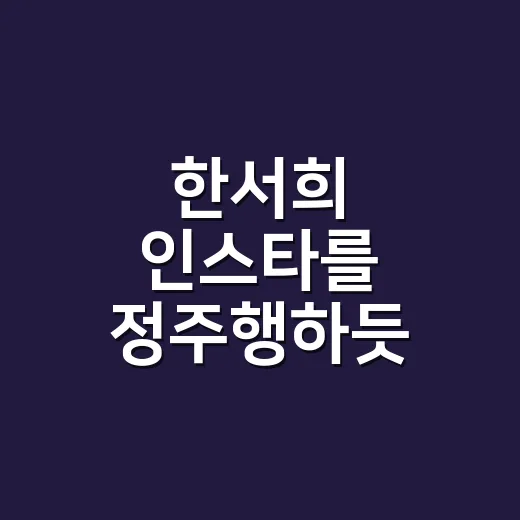 한서희 인스타를 정주행하듯 따라가 봤더니 보이는 관전 포인트 - 요약