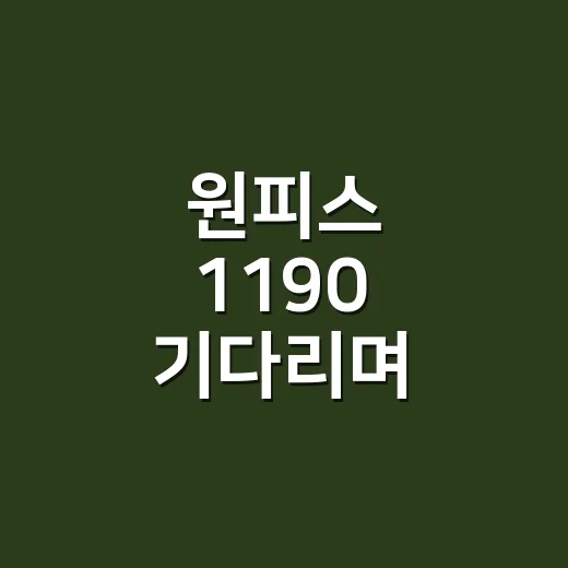 원피스 1190 기다리며 1189까지 다시 봤더니 보인 흐름 - 요약