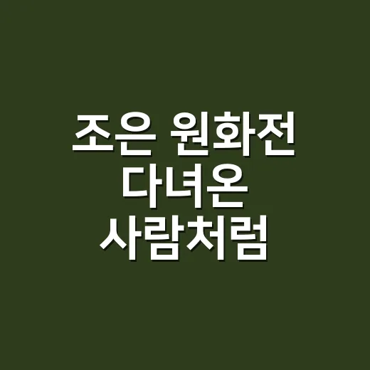조은 원화전 다녀온 사람처럼 상상해봤더니, 장면보다 선이 먼저 말을 걸었다 - 요약