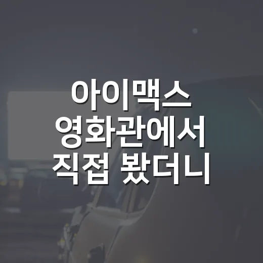 아이맥스 영화관에서 직접 봤더니, 화면 큰 게 전부가 아니었다 - 요약
