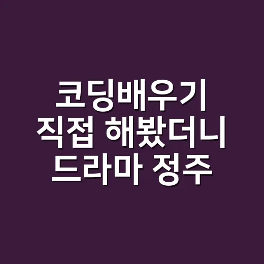코딩배우기 직접 해봤더니 드라마 정주행처럼 회차가 쌓여야 보이더라 - 요약