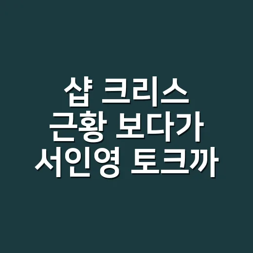 샵 크리스 근황 보다가 서인영 토크까지 이어 달린 후기 - 요약