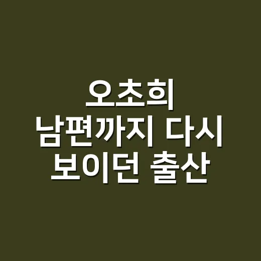 오초희 남편까지 다시 보이던 출산 후 충격 육아 장면을 따라가봤더니 - 요약