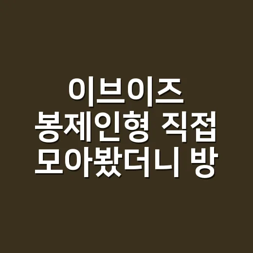 이브이즈 봉제인형 직접 모아봤더니 방 분위기부터 달라진 이야기 - 요약