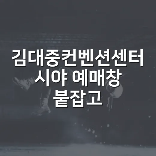 김대중컨벤션센터 시야 예매창 붙잡고 따져본 후기 - 요약