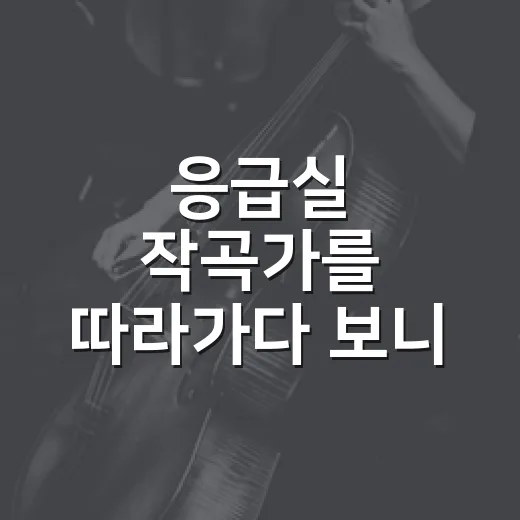 응급실 작곡가를 따라가다 보니 쾌걸춘향 OST가 다시 들렸다 - 요약