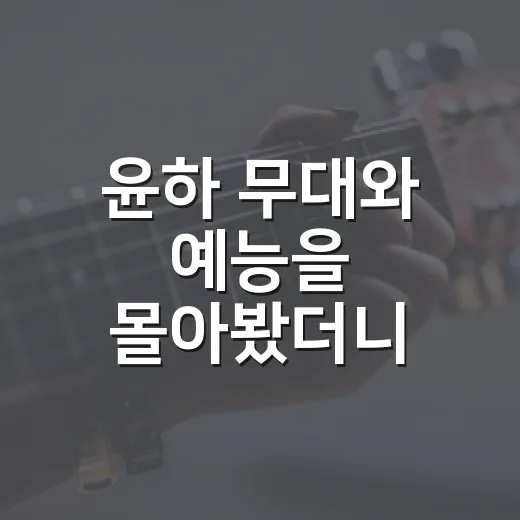 윤하 무대와 예능을 몰아봤더니 보컬보다 먼저 보인 진짜 이야기 - 요약