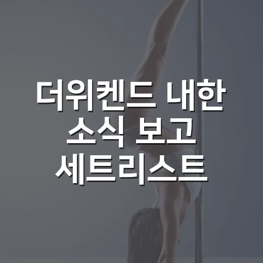 더위켄드 내한 소식 보고 세트리스트 예습까지 해봤더니 - 요약