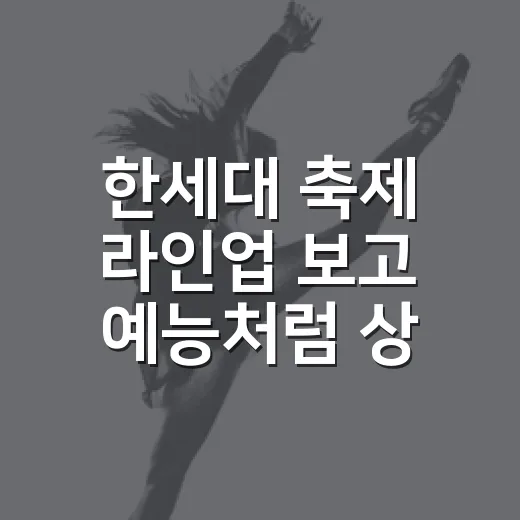 한세대 축제 라인업 보고 예능처럼 상상해봤더니, 이틀짜리 캠퍼스 편성이 꽤 알찼다 - 요약