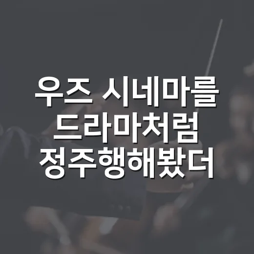 우즈 시네마를 드라마처럼 정주행해봤더니 남는 장면들 - 요약