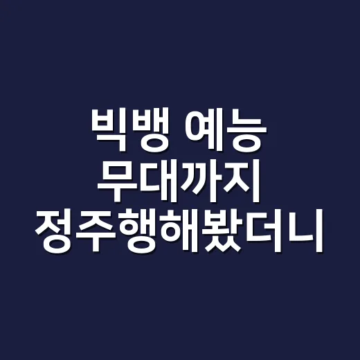 빅뱅 예능 무대까지 정주행해봤더니, 웃기다가도 이상하게 짠했던 진짜 이유 - 요약