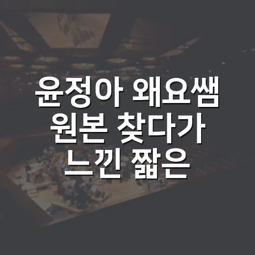 윤정아 왜요쌤 원본 찾다가 느낀 짧은 영상 밈의 진짜 재미 - 요약