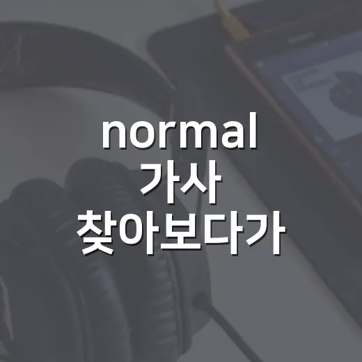 normal 가사 찾아보다가 결국 분위기에 더 꽂힌 후기 - 요약