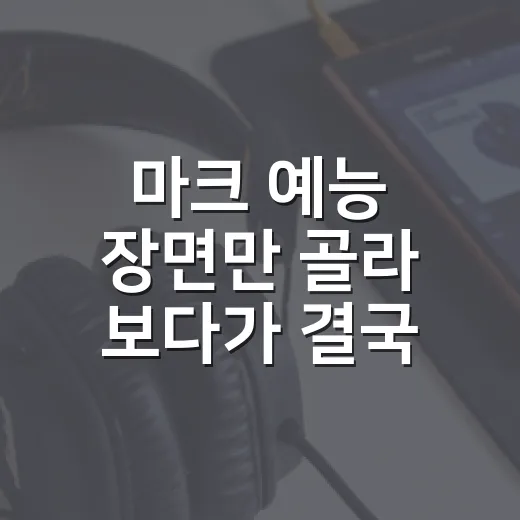 마크 예능 장면만 골라 보다가 결국 입덕 포인트까지 따라가본 후기 - 요약