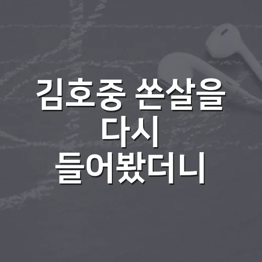 김호중 쏜살을 다시 들어봤더니, 예능 한 편 본 것처럼 인생 장면이 지나갔다 - 요약