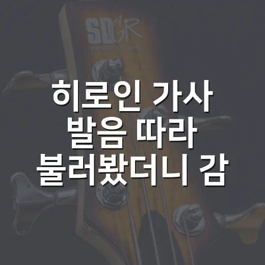 히로인 가사 발음 따라 불러봤더니 감정선이 먼저 들렸다 - 요약