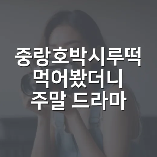 중랑호박시루떡 먹어봤더니 주말 드라마보다 더 끈끈했던 후기 - 요약