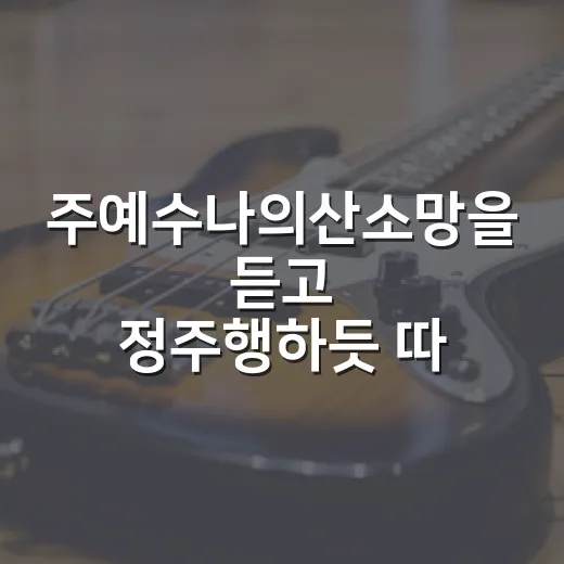 주예수나의산소망을 듣고 정주행하듯 따라가 본 감정의 진짜 이야기 - 요약