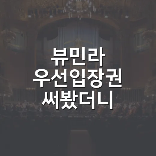 뷰민라 우선입장권 써봤더니, 하루의 텐션이 꽤 달라졌다 - 요약